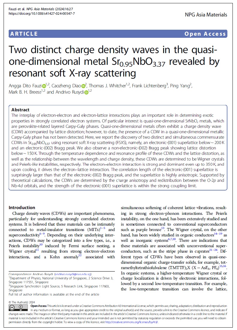 Cover page of the article in the NPG Asia Materials journal